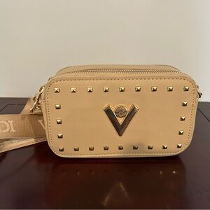 Valentino Orlandi Studded Crossbody Bag/Camera Bag in Beige